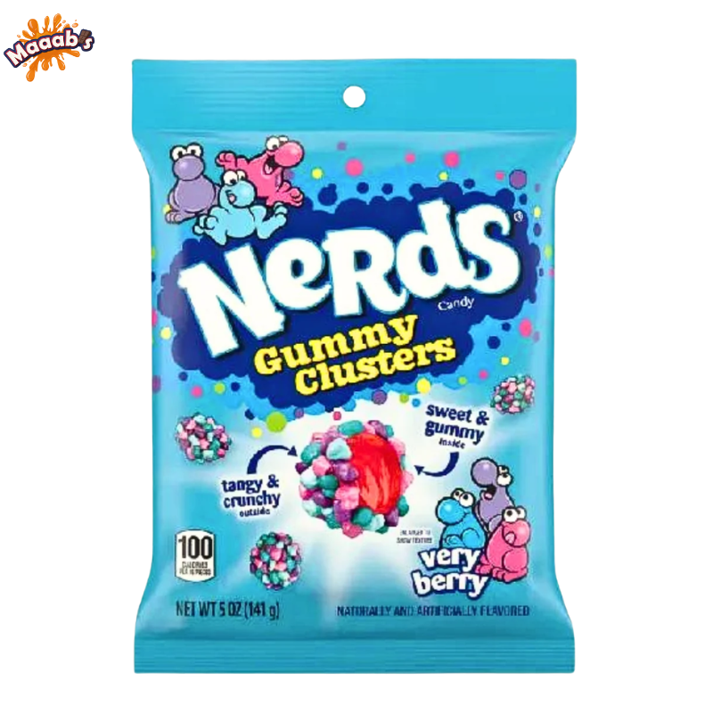 Nerds Gummy Clusters Very Berry peg bags 142g(10-PACK)