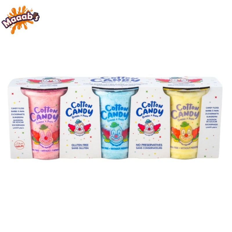 Soho Snacks Cotton Candy - Strawberry , Bubble Gum, Banana Multipack Of 3 - 60g