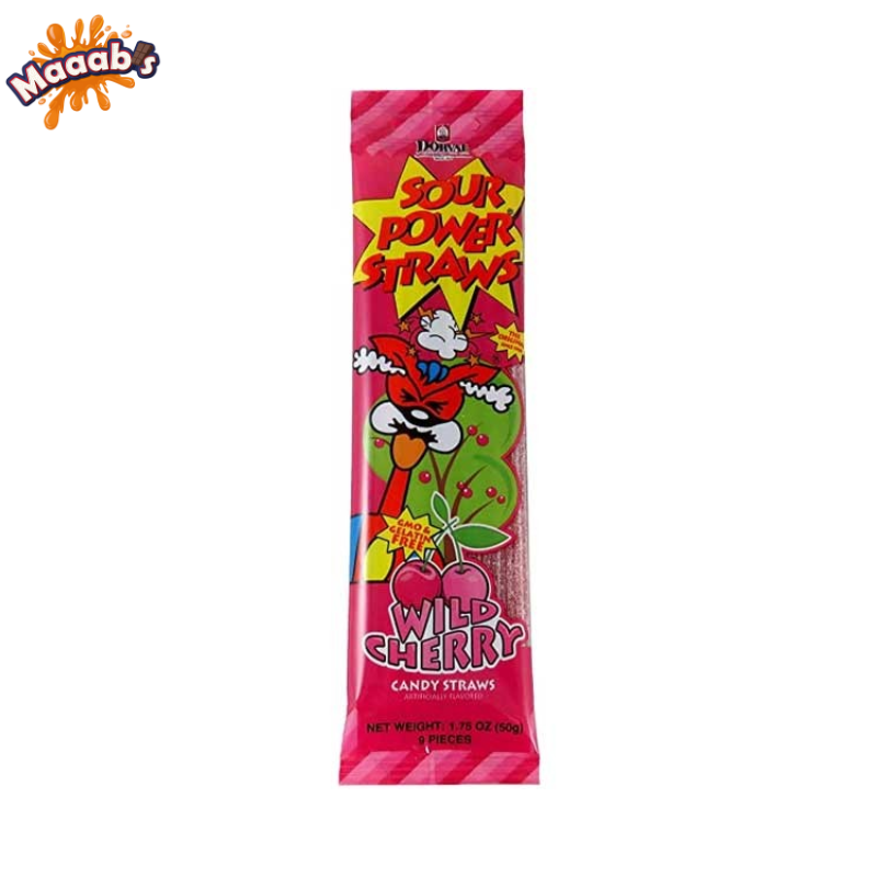 Sour Power Straws Wild Cherry 50g