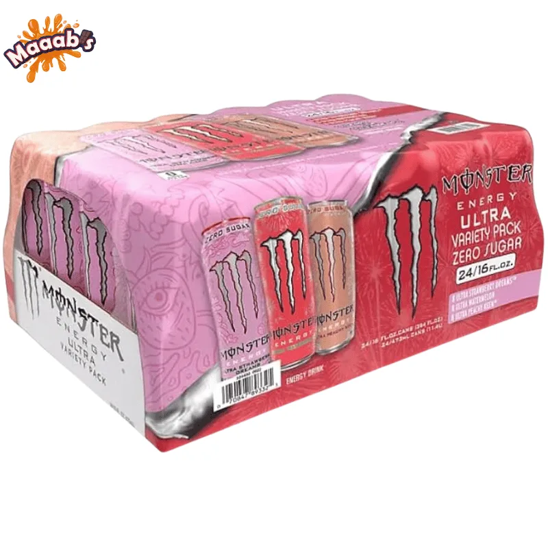 Monster Ultra Zero White Peachy Keen and Blue Hawaiian Punch 473ml