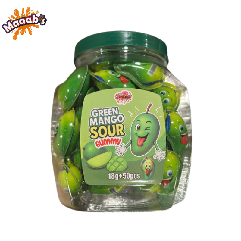 Jellylicious Jars Gummy Sour Green Mango 18g