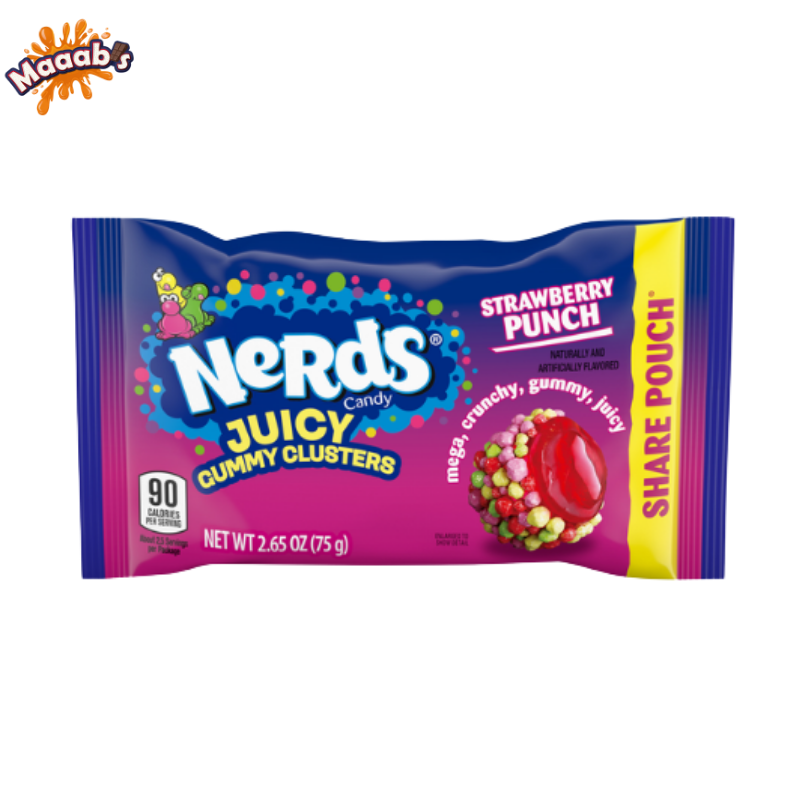 Nerds Gummy Cluster Strawberry Punch Pouches 85g