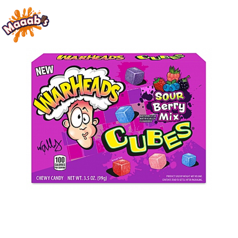 Warheads TB Sour Berry Mix Cubes Candy  3.5 oz (99g)
