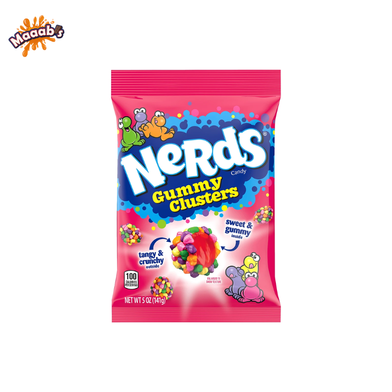 Nerds Gummy Clusters Rainbow Peg Bags 5oz 141g (10-PACK)
