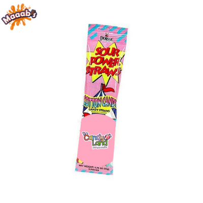 Sour Power Straws Cotton Candy 50g thumbnail